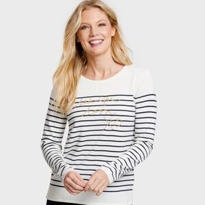 Nautica See you soon long sleeve striped crewneck sweater XL